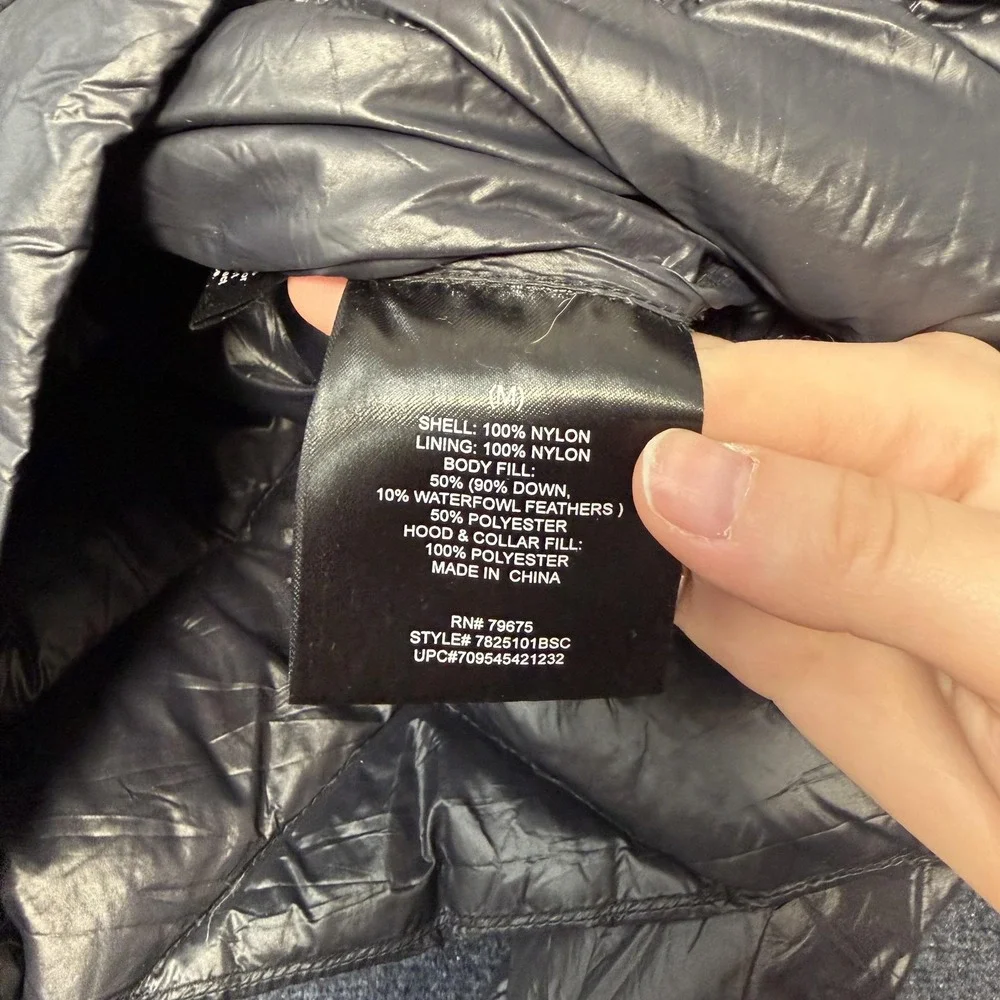 London Fog Jacket Womens Medium Black Lightweight Packable Down Puffer Quilted